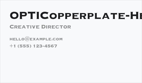 OPTICopperplate-Heavy Business Card