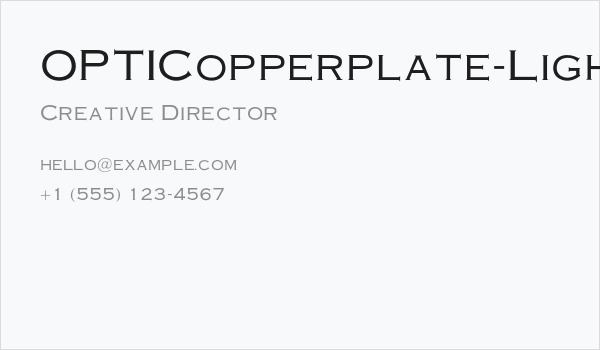 OPTICopperplate-Light Business Card