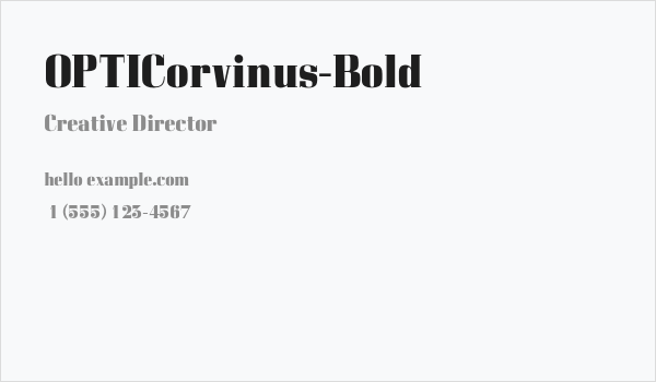 OPTICorvinus-Bold Business Card