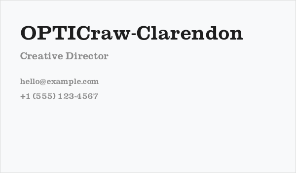 OPTICraw-Clarendon Business Card