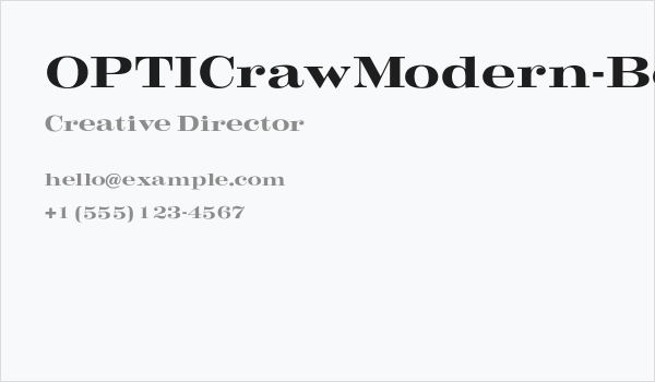 OPTICrawModern-Bold Business Card