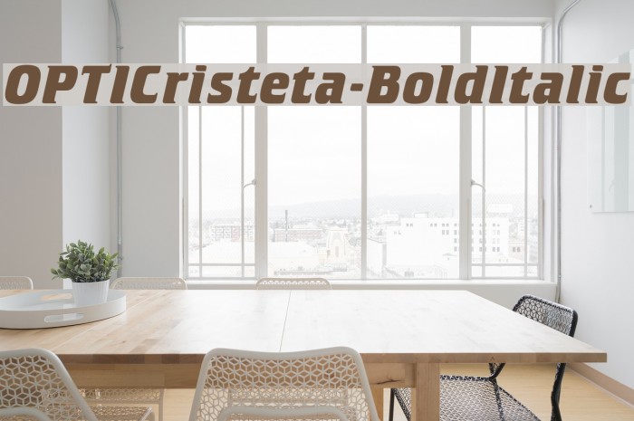 OPTICristeta-BoldItalic Font examples