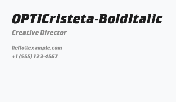 OPTICristeta-BoldItalic Business Card