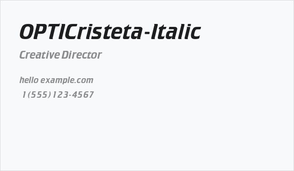 OPTICristeta-Italic Business Card