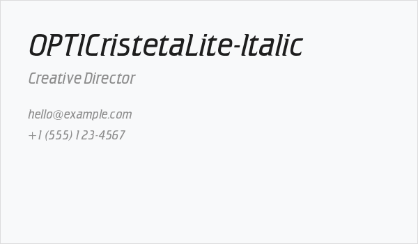 OPTICristetaLite-Italic Business Card