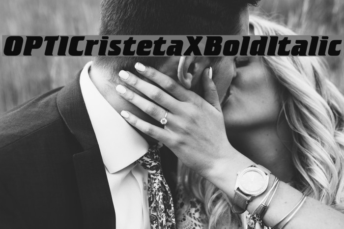 OPTICristetaXBoldItalic Font examples