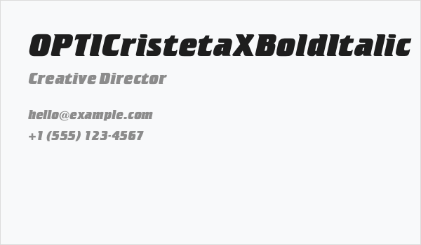 OPTICristetaXBoldItalic Business Card