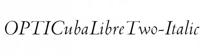 OPTICubaLibreTwo-Italic  Fuentes Gratis Descargar