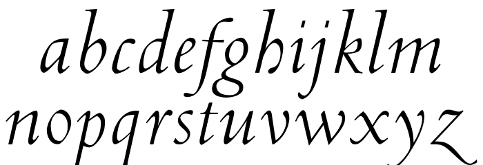 OPTICubaLibreTwo-Italic Font LOWERCASE