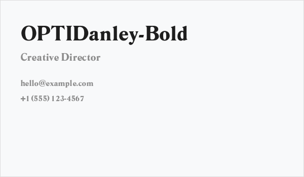 OPTIDanley-Bold Business Card