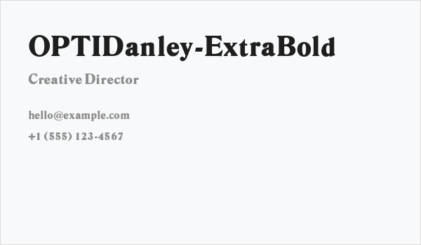 OPTIDanley-ExtraBold Business Card