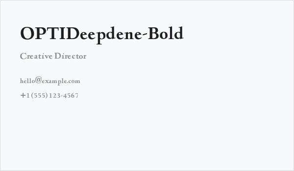 OPTIDeepdene-Bold Business Card