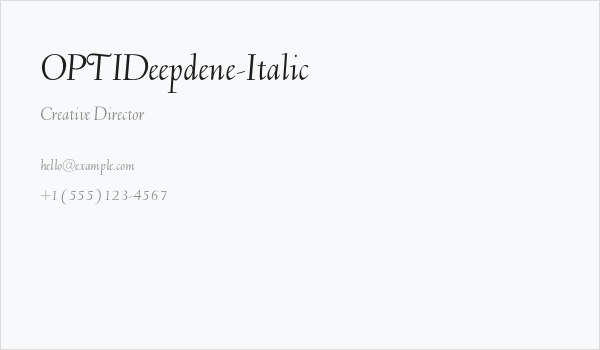 OPTIDeepdene-Italic Business Card