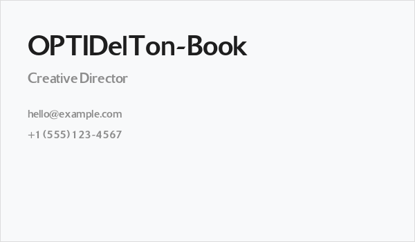 OPTIDelTon-Book Business Card