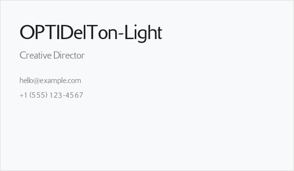 OPTIDelTon-Light Business Card