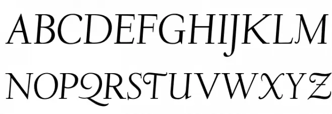 OPTIDeligne-Italic Schriftart Groß