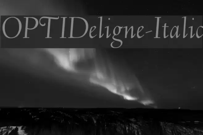 OPTIDeligne-Italic Schriftart examples