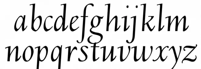 OPTIDeligne-Italic 字体 小写