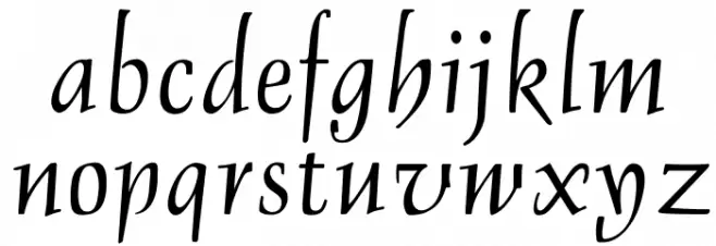 OPTIDelphin-One Schriftart Kleinbuchstaben