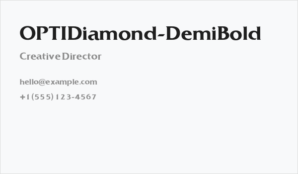OPTIDiamond-DemiBold Business Card