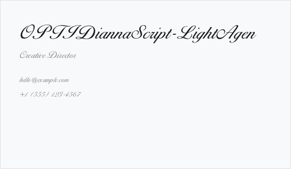 OPTIDiannaScript-LightAgen Business Card