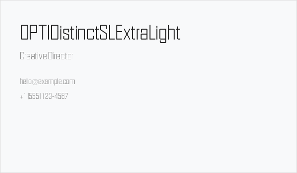 OPTIDistinctSLExtraLight Business Card