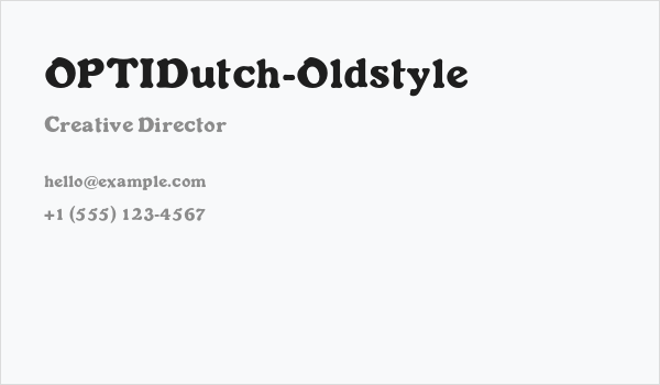 OPTIDutch-Oldstyle Business Card