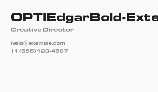 OPTIEdgarBold-Extended Business Card