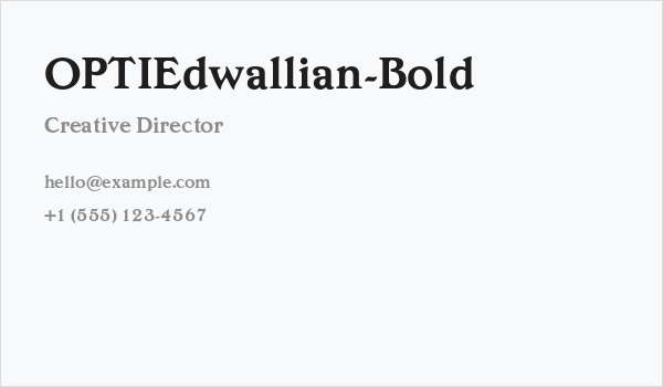OPTIEdwallian-Bold Business Card