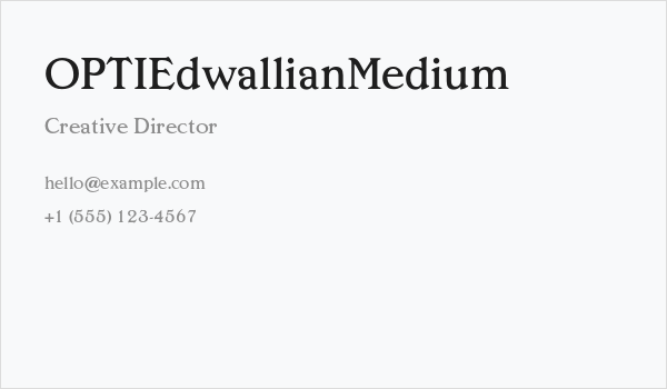 OPTIEdwallianMedium Business Card