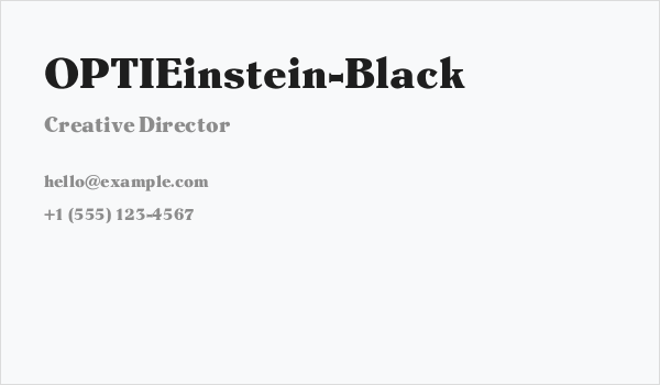 OPTIEinstein-Black Business Card