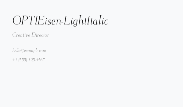OPTIEisen-LightItalic Business Card