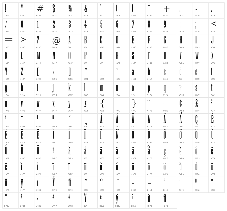 OPTIEngeEtienne Character Map
