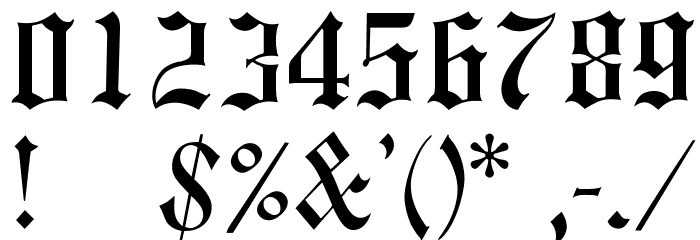 OPTIEngraversOldEnglish Font OTHER CHARS
