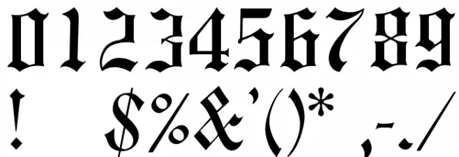 OPTIEngraversOldEnglish Font OTHER CHARS