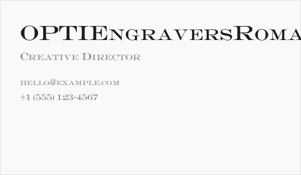 OPTIEngraversRoman-No2 Business Card