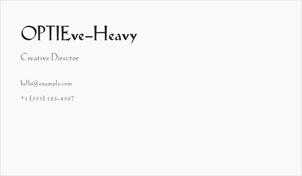 OPTIEve-Heavy Business Card