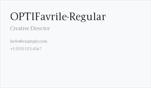 OPTIFavrile-Regular Business Card