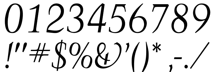 OPTIFavrileLight-Italic Font OTHER CHARS