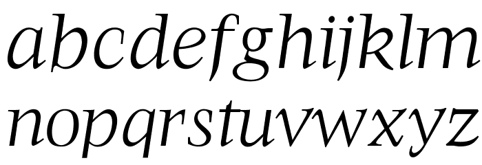 OPTIFavrileLight-Italic Font LOWERCASE