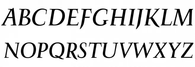 OPTIFavrileMedium-Italic Caratteri MAIUSCOLE