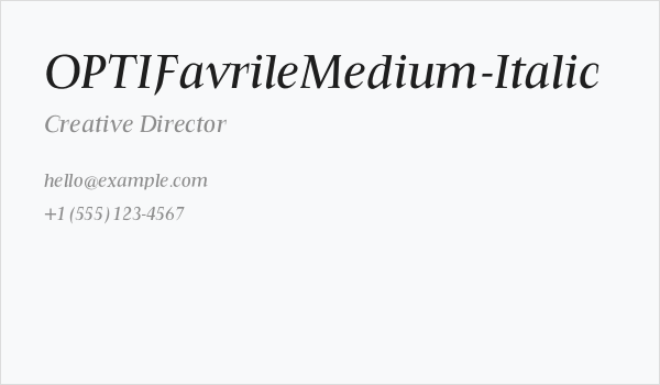 OPTIFavrileMedium-Italic Business Card