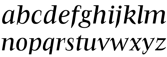 OPTIFavrileMedium-Italic Font LOWERCASE