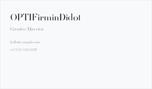 OPTIFirminDidot Business Card