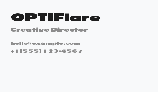 OPTIFlare Business Card