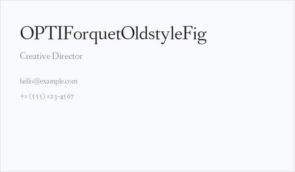 OPTIForquetOldstyleFig Business Card