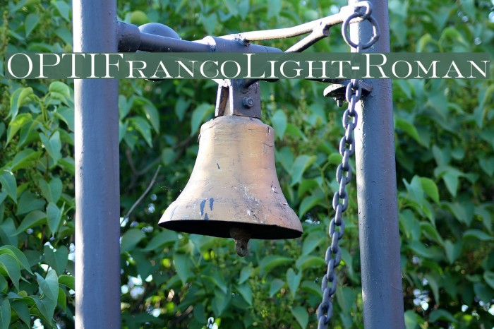 OPTIFrancoLight-Roman Font examples