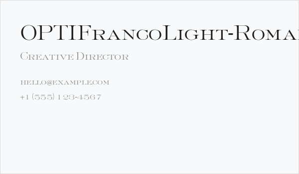 OPTIFrancoLight-Roman Business Card