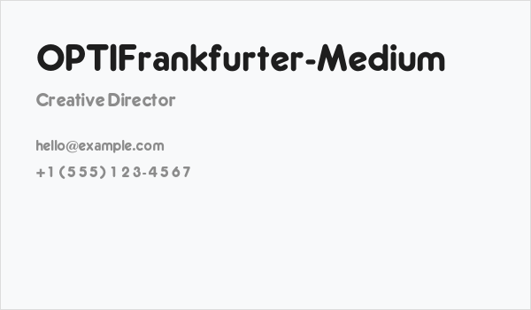 OPTIFrankfurter-Medium Business Card