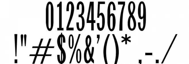 OPTIFranklinGothTrplCndSix Font OTHER CHARS